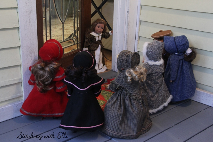 Christmas Carolling with the American Girl Dolls- by Stitching with Elli